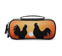 DWVSFJM Federmäppchen aus PU-Leder, wasserdicht, tragbar, Make-up-Tasche mit Reißverschluss, Tier-Hühner, Federmäppchen für Bürobedarf, Make-up-Tasche