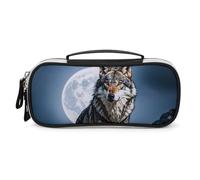 DWVSFJM Federmäppchen aus PU-Leder, wasserdicht, tragbar, Make-up-Tasche mit Reißverschluss, Timberwolves Federmäppchen für Bürobedarf, Make-up-Tasche