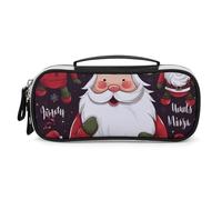 DWVSFJM Federmäppchen aus PU-Leder, wasserdicht, tragbar, Make-up-Tasche mit Reißverschluss, Weihnachtsmann-Federmäppchen für Bürobedarf, Make-up-Tasche