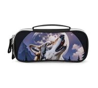 DWVSFJM Federmäppchen aus PU-Leder, wasserdicht, tragbar, Make-up-Tasche mit Reißverschluss, Wölfe, Federmäppchen für Bürobedarf, Make-up-Tasche