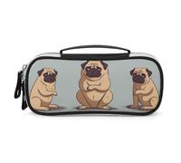 DWVSFJM Federmäppchen aus PU-Leder, wasserdicht, tragbar, Make-up-Tasche mit Reißverschluss, Yoga-Mops, Federmäppchen für Bürobedarf, Make-up-Tasche
