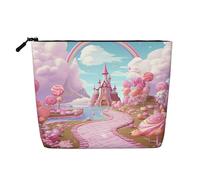Dwvtfsm Beautiful Land Make-up-Tasche für Damen, wasserdicht, Leinen, Reise-Kosmetik-Organizer, leichter Reißverschluss, Reise-Kulturbeutel, Organizer, Make-up-Pinsel, Aufbewahrungstasche