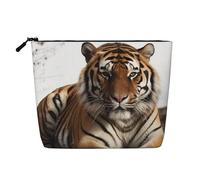 Dwvtfsm Big Tiger Make-up-Tasche für Damen, wasserdicht, Leinen, Reise-Kosmetik-Organizer, leichter Reißverschluss, Reise-Kulturbeutel, Organizer, Make-up-Pinsel, Aufbewahrungstasche