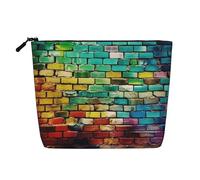 Dwvtfsm Bunte Make-up-Tasche für Damen, wasserdicht, Leinen, Reise-Kosmetik-Organizer, leichter Reißverschluss, Reise-Kulturbeutel, Organizer, Make-up-Pinsel, Aufbewahrungstasche