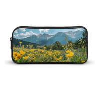 DWVTFSM Federmäppchen mit Blumen und grünen Pflanzen, großes Fassungsvermögen, niedliches Federmäppchen, Make-up-Kosmetiktasche für Damen und Herren