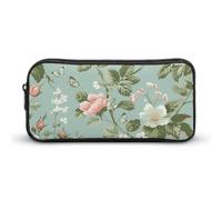 DWVTFSM Federmäppchen mit Blumenmuster, großes Fassungsvermögen, niedliches Federmäppchen, Make-up-Kosmetiktasche für Damen und Herren