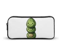 DWVTFSM Federmäppchen mit drei grünen Avocados, große Kapazität, niedliches Federmäppchen, Make-up-Kosmetiktasche für Damen und Herren