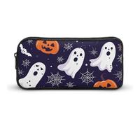 DWVTFSM Federmäppchen mit Geistermotiv, großes Fassungsvermögen, niedliches Federmäppchen, Make-up-Kosmetiktasche für Damen und Herren, Dunkelviolett