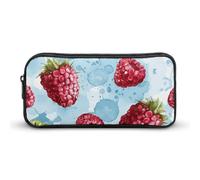 DWVTFSM Federmäppchen mit leichtem Erdbeermuster, großes Fassungsvermögen, niedliches Federmäppchen, Make-up-Kosmetiktasche für Damen und Herren