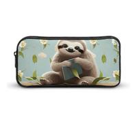 DWVTFSM Federmäppchen mit niedlichem Faultier-Design, großes Fassungsvermögen, niedliches Federmäppchen, Make-up-Kosmetiktasche für Damen und Herren