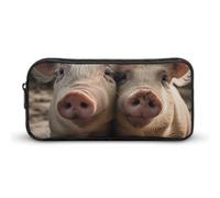 DWVTFSM Federmäppchen mit Schweinchen-Motiv, großes Fassungsvermögen, niedliches Federmäppchen, Make-up-Kosmetiktasche für Damen und Herren