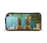 DWVTFSM Federmäppchen mit tropischem Design, großes Fassungsvermögen, niedliches Federmäppchen, Make-up-Kosmetiktasche für Damen und Herren