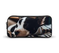 DWVTFSM Federmäppchen mit Welpen-Motiv, großes Fassungsvermögen, niedliches Federmäppchen, Make-up-Kosmetiktasche für Damen und Herren