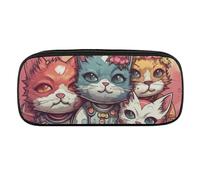 DWVTFSM Großes Federmäppchen im Punk-Stil, wasserdicht, niedliches Federmäppchen, Reise-Kosmetiktasche, Leder, Make-up-Tasche, Organizer, Stifthalter für Männer und Frauen, Stil:, Einheitsgröße