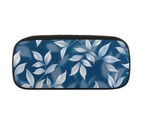 DWVTFSM Großes Federmäppchen mit Blattverlaufseffekt, wasserdicht, niedliches Federmäppchen, Reise-Kosmetiktasche, Leder, Make-up-Tasche, Organizer, Stifthalter für Männer und Frauen, Stil