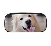 DWVTFSM Großes Federmäppchen mit niedlichem Hund, wasserdicht, niedliches Federmäppchen, Reise-Kosmetiktasche, Leder, Make-up-Tasche, Organizer, Stifthalter für Männer und Frauen, Stil:, Einheitsgröße