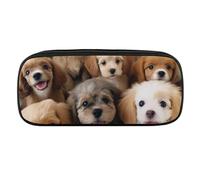 DWVTFSM Großes Federmäppchen mit niedlichen Hunden, wasserdicht, niedliches Federmäppchen, Reise-Kosmetiktasche, Make-up-Tasche, Organizer, Stifthalter für Männer und Frauen, Stil:, Einheitsgröße