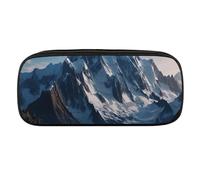 DWVTFSM Großes Federmäppchen mit schmelzendem Schneeberg, wasserdicht, niedliches Federmäppchen, Reise-Kosmetiktasche, Leder, Make-up-Tasche, Organizer, Stifthalter für Männer und Frauen, Stil