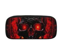 DWVTFSM Großes Federmäppchen mit Totenkopf-Motiv, wasserdicht, niedliches Federmäppchen, Reise-Kosmetiktasche, Leder, Make-up-Tasche, Organizer, Stifthalter für Männer und Frauen, Stil:, Einheitsgröße