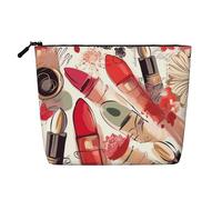 Dwvtfsm Kosmetiktasche für Lippenstift, Parfüm, Kunst, Make-up-Tasche für Damen, wasserdicht, Leinen, Reise-Kosmetik-Organizer, leichter Reißverschluss, Reise-Kulturbeutel, Organizer, Make-up-Pinsel