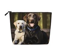 Dwvtfsm Labrador Make-up-Tasche für Damen, wasserdicht, Leinen, Reise-Kosmetik-Organizer, leichter Reißverschluss, Reise-Kulturbeutel, Organizer, Make-up-Pinsel, Aufbewahrungstasche