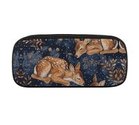 DWVTFSM Little Deer Federmäppchen, groß, wasserdicht, niedliches Federmäppchen, Reise-Kosmetiktasche, Leder, Make-up-Tasche, Organizer, Stifthalter für Männer und Frauen, Stil:, Einheitsgröße