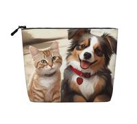 Dwvtfsm Lustige Make-up-Tasche für Damen, wasserdicht, Leinen, Reise-Kosmetik-Organizer, leichter Reißverschluss, Reise-Kulturbeutel, Organizer, Make-up-Pinsel, Aufbewahrungstasche