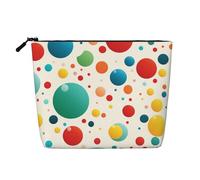 Dwvtfsm Make-up-Tasche für Damen, bunt, gepunktet, wasserdicht, Leinen, Reise-Kosmetik-Organizer, leichter Reißverschluss, Reise-Kulturbeutel, Organizer, Make-up-Pinsel, Aufbewahrungstasche