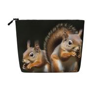 Dwvtfsm Make-up-Tasche für Damen, Eichhörnchen, Tier, wasserdicht, Leinen, Reise-Kosmetik-Organizer, leichter Reißverschluss, Reise-Kulturbeutel, Organizer, Make-up-Pinsel, Aufbewahrungstasche