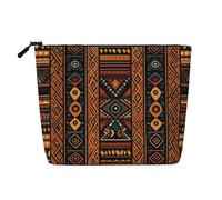 Dwvtfsm Make-up-Tasche für Damen, traditionelles afrikanisches Design, wasserdicht, Leinen, Reise-Kosmetik-Organizer, leichter Reißverschluss, Reise-Kulturbeutel, Organizer, Make-up-Pinsel
