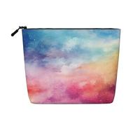 Dwvtfsm Make-up-Tasche mit Aquarell-Hintergrund, wasserdicht, Leinen, Reise-Kosmetik-Organizer, leichter Reißverschluss, Reise-Kulturbeutel, Organizer, Make-up-Pinsel, Aufbewahrungstasche