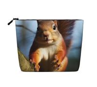 Dwvtfsm Make-up-Tasche mit Eichhörnchen-Motiv, für Damen, wasserdicht, Leinen, Reise-Kosmetik-Organizer, leichter Reißverschluss, Reise-Kulturbeutel, Organizer, Make-up-Pinsel, Aufbewahrungstasche