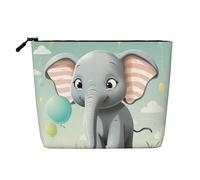 Dwvtfsm Make-up-Tasche mit Elefantenmotiv für Damen, wasserdicht, Leinen, Reise-Kosmetik-Organizer, leichter Reißverschluss, Reise-Kulturbeutel, Organizer, Make-up-Pinsel, Aufbewahrungstasche