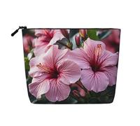 Dwvtfsm Make-up-Tasche mit tropischen Blumen, wasserdicht, Leinen, Reise-Kosmetik-Organizer, leichter Reißverschluss, Reise-Kulturbeutel, Organizer, Make-up-Pinsel, Aufbewahrungstasche