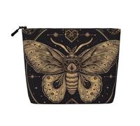 Dwvtfsm Motten-Make-up-Tasche für Damen, wasserdicht, Leinen, Reise-Kosmetik-Organizer, leichter Reißverschluss, Reise-Kulturbeutel, Organizer, Make-up-Pinsel, Aufbewahrungstasche