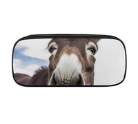 DWVTFSM Niedliches lustiges Esel-Federmäppchen, wasserdicht, niedliches Federmäppchen, Reise-Kosmetiktasche, Leder, Make-up-Tasche, Organizer, Stifthalter für Männer und Frauen, Stil:, Einheitsgröße