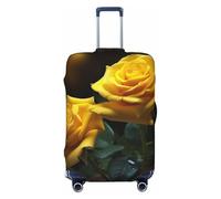 DWVTFSM Reisegepäck-Abdeckung, elastisch, kratzfest, waschbar, Reisekoffer-Abdeckung, schöne gelbe Rosen, Gepäckschutz, passend für Koffer von 45,7 - 81,3 cm, Schwarz , XL