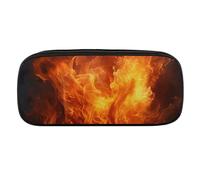 DWVTFSM Roaring Flame großes Federmäppchen, wasserdicht, niedliches Federmäppchen, Reise-Kosmetiktasche, Leder, Make-up-Tasche, Organizer, Stifthalter für Männer und Frauen, Stil:, Einheitsgröße