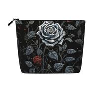 Dwvtfsm Rose Gothic Make-up-Tasche für Damen, wasserdicht, Leinen, Reise-Kosmetik-Organizer, leichter Reißverschluss, Reise-Kulturbeutel, Organizer, Make-up-Pinsel, Aufbewahrungstasche