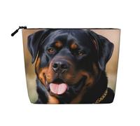 Dwvtfsm Rottweiler Make-up-Tasche für Damen, wasserdicht, Leinen, Reise-Kosmetik-Organizer, leichter Reißverschluss, Reise-Kulturbeutel, Organizer, Make-up-Pinsel, Aufbewahrungstasche