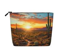 Dwvtfsm Saguaros Make-up-Tasche für Damen, wasserdicht, Leinen, Reise-Kosmetik-Organizer, leichter Reißverschluss, Reise-Kulturbeutel, Organizer, Make-up-Pinsel, Aufbewahrungstasche