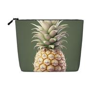 Dwvtfsm Schöne Ananas-Make-up-Tasche für Damen, wasserdicht, Leinen, Reise-Kosmetik-Organizer, leichter Reißverschluss, Reise-Kulturbeutel, Organizer, Make-up-Pinsel, Aufbewahrungstasche