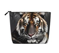 Dwvtfsm Tiger at Rest Make-up-Tasche für Damen, wasserdicht, Leinen, Reise-Kosmetik-Organizer, leichter Reißverschluss, Reise-Kulturbeutel, Organizer, Make-up-Pinsel, Aufbewahrungstasche