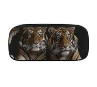 DWVTFSM Tiger in Höhle großes Federmäppchen, wasserdicht, niedliches Stifteetui, Reise-Kosmetiktasche, Leder, Make-up-Tasche, Organizer, Stifthalter für Männer und Frauen, Stil:, Einheitsgröße