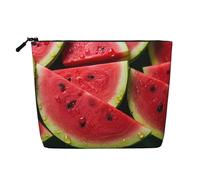 Dwvtfsm Wassermelone schöne Make-up-Tasche für Damen, wasserdicht, Leinen, Reise-Kosmetik-Organizer, leichter Reißverschluss, Reise-Kulturbeutel, Organizer, Make-up-Pinsel, Aufbewahrungstasche