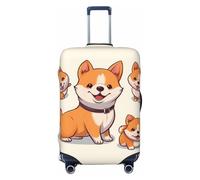 DWVTSLH Niedliche Shiba Inu Hundegepäckhüllen für Koffer, TSA-geprüft, Elastan, elastisch, waschbar, kratzfest, Reisegepäckabdeckung, passend für 45,7 - 81,3 cm Gepäck, Schwarz , XL