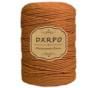 DXRPO Makramee Garn 3 mm x 300 m, Natürliches Makramee, Baumwollgarn Macrame Cord, Baumwollkordel Wird Verwendet Wandbehang, Makramee Blumenampel, DIY Handwerk Pflanze Aufhänger Boho Deko(Dunkelbraun)