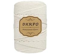 DXRPO Makramee Garn 4 mm x 120 m, Natürliches Makramee, Baumwollgarn Macrame Cord, Baumwollkordel Wird Verwendet Wandbehang, Makramee Blumenampel, DIY Handwerk Pflanze Aufhänger Boho Deko,Beige