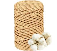 DXRPO Makramee Garn 5mmx100m, Baumwollgarn Makramee, Macrame Cord für DIY Makramee Wandbehang, Makramee Blumenampel, Weihnachten Deko, Geschenke für Gute Freunde, Pflanze Aufhänger Boho Deko,Braun