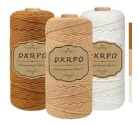 DXRPO Premium Makramee Garn Set, 3 Stück 3mm x 100m Macrame Cord,Baumwollgarn Macrame Garn für DIY Handwerk, Hängepflanzen,Weihnachten,Boho Deko(Natur, Braun, Dunkelbraun)